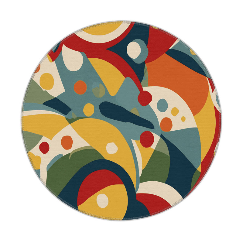 Vibrant Pulse Indoor And Outdoor Area Rug, Round 5'