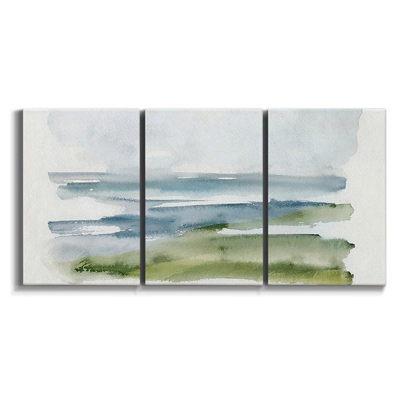 Marshland View III - Toile encadrée multi-pièces, H 27 po x l 54 po x P 2 po