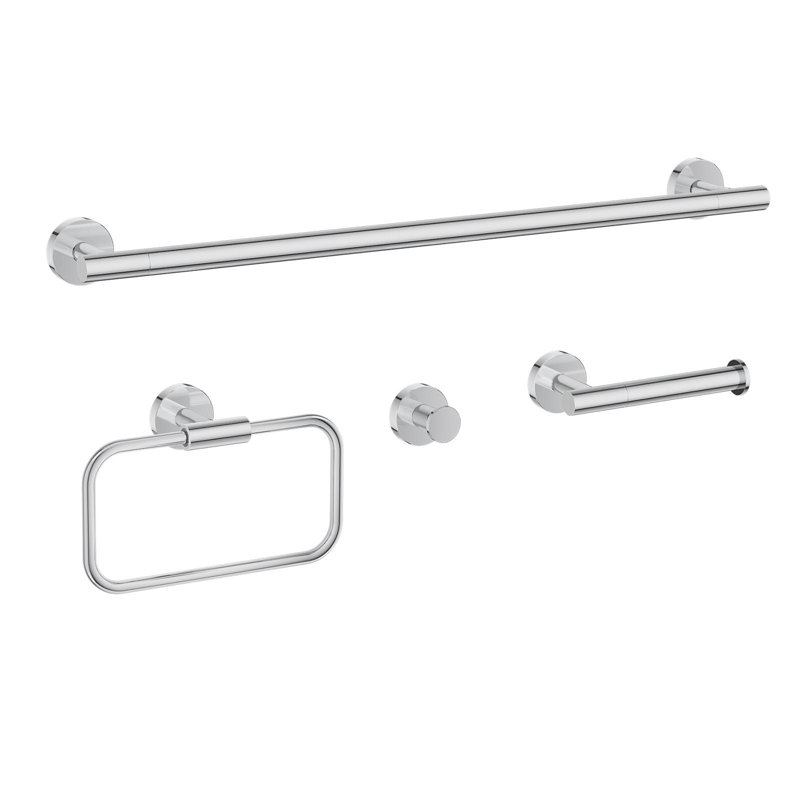Lume Polished Chorme 4 pieces Decorative Bathroom Hardware sets, Polished Chorme