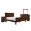 Ensemble de chambre à coucher grand lit quatre pièces Fy, poignées en métal laiton antique, brun cerise-109972715-109972716