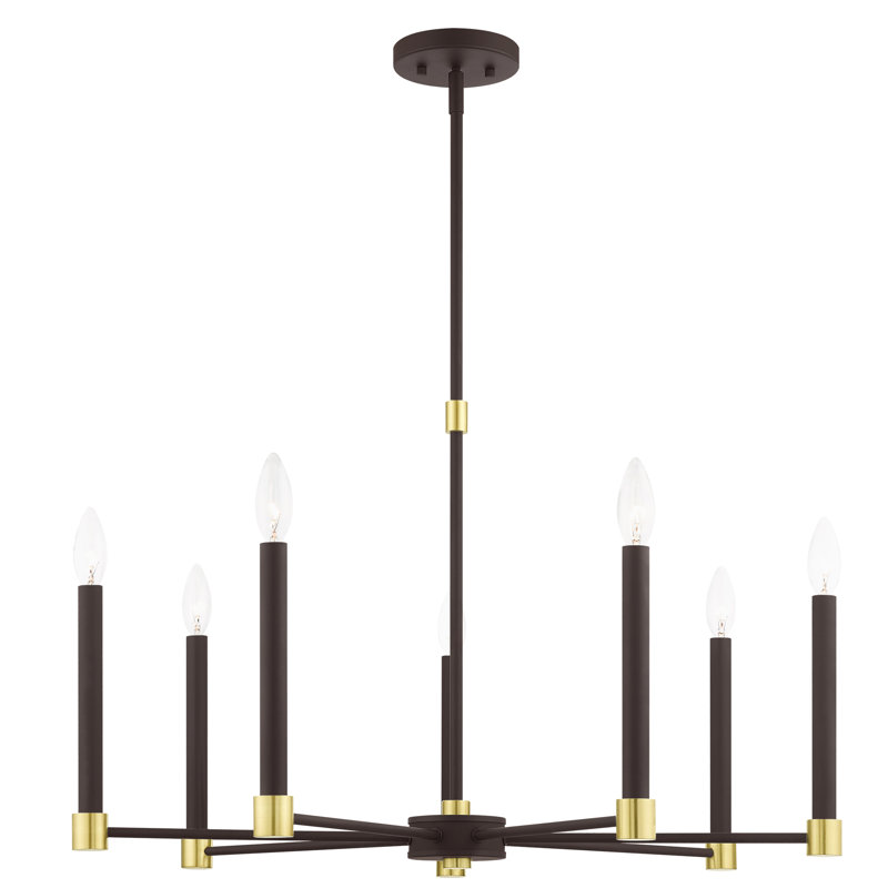 Orean 7 - Light Dimmable Classic / Traditional Chandelier, Bronze