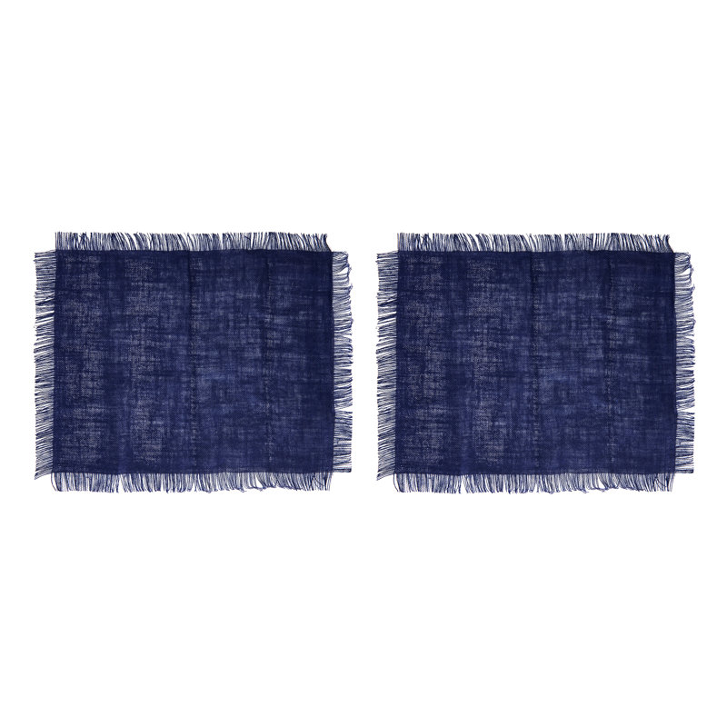 Mikasa Rectangle Jute Placemats, Set of 2, Navy, 45 x 35cm