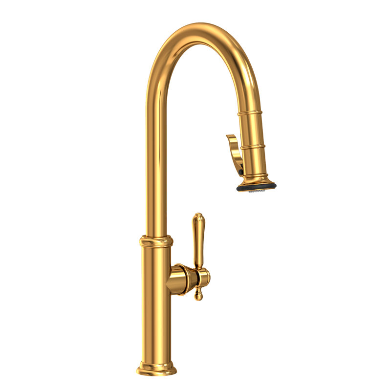 Pull-Down Kitchen Faucet - Trigger Spray, Aged Brass