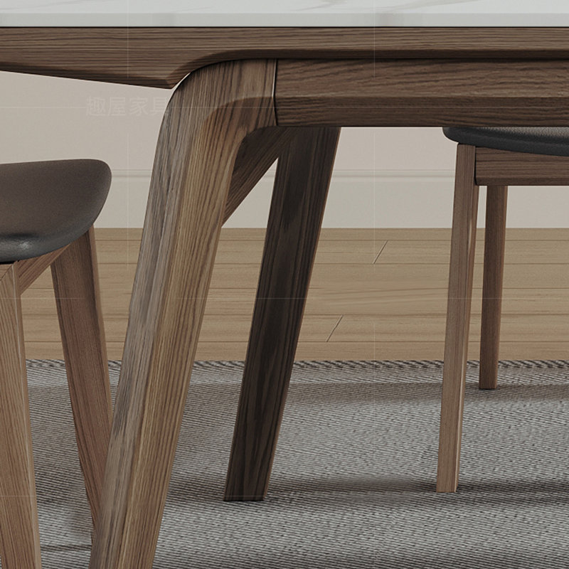 Ensemble table et chaises en frêne, H 29,52 po x L 78,74 po x l 35,43 po