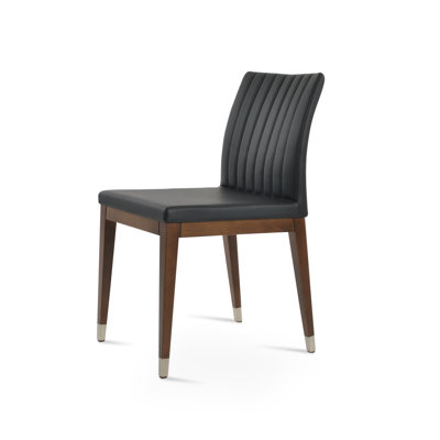 Zeyno Wood with Chrome Ring Side Chair