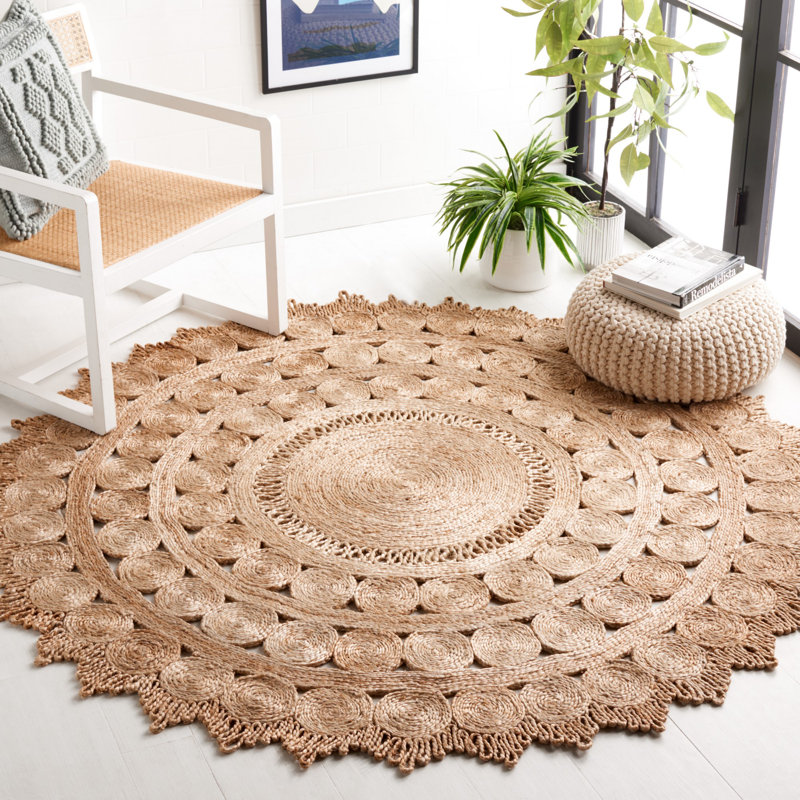 Tapis naturel en fibre naturelle 173, Rond 6 pi