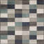 Tapis bleu sarcelle et gris tissé à la machine 5 pi x 8 pi