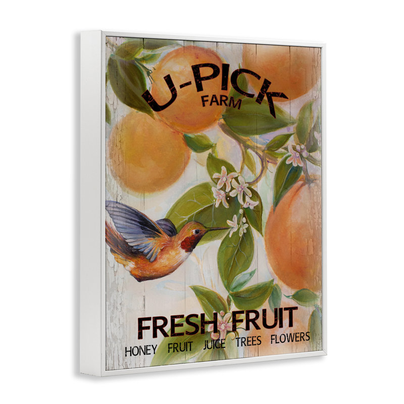 Estampe numérique U-Pick Fresh Fruit Farm, design par Diannart, Estampe numérique encadrée blanc bord de mer
