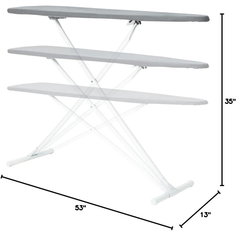 Made Gray T-Leg Ironing Board With Adjustable Height & Compact Folding Design