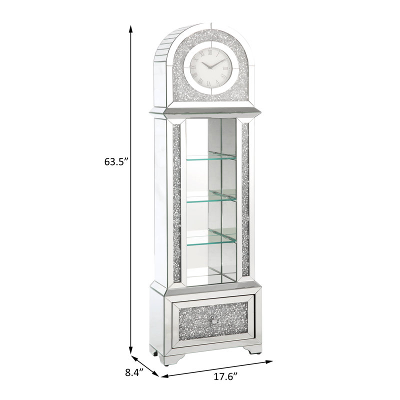 63.5'' H Mirrored Grandfather Clock