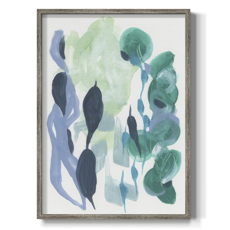 Reproduction encadrée abstrait de varech II - bois massif, H 21 po x l 17 po