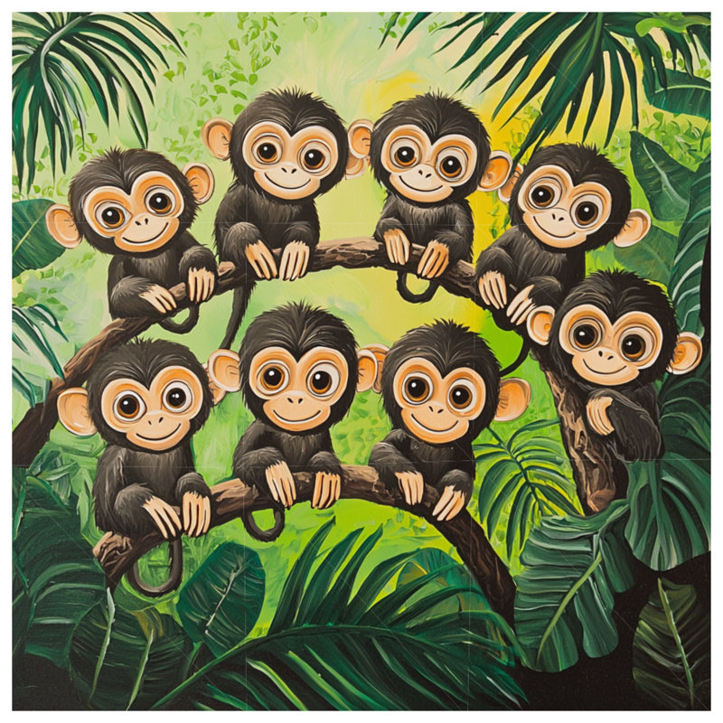 Coussin Monkeys, coussins double face animaux, 14 X 14 pouces