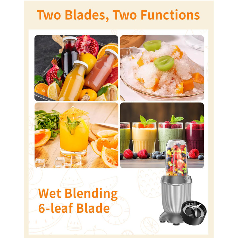 850W Upgraded Compact Smoothie Blender - Personal Blender with 26 Oz To-Go Cups and Spout Lids