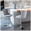 Tabourets de bar pivotants en velours à hauteur de siège réglable de 25 à 33 pouces, tabourets de bar modernes à base chromée avec dossier capitonné confortable pour un pub à domicile et un îlot de cuisine (gris, ensemble de 2)-792676185-792676186
