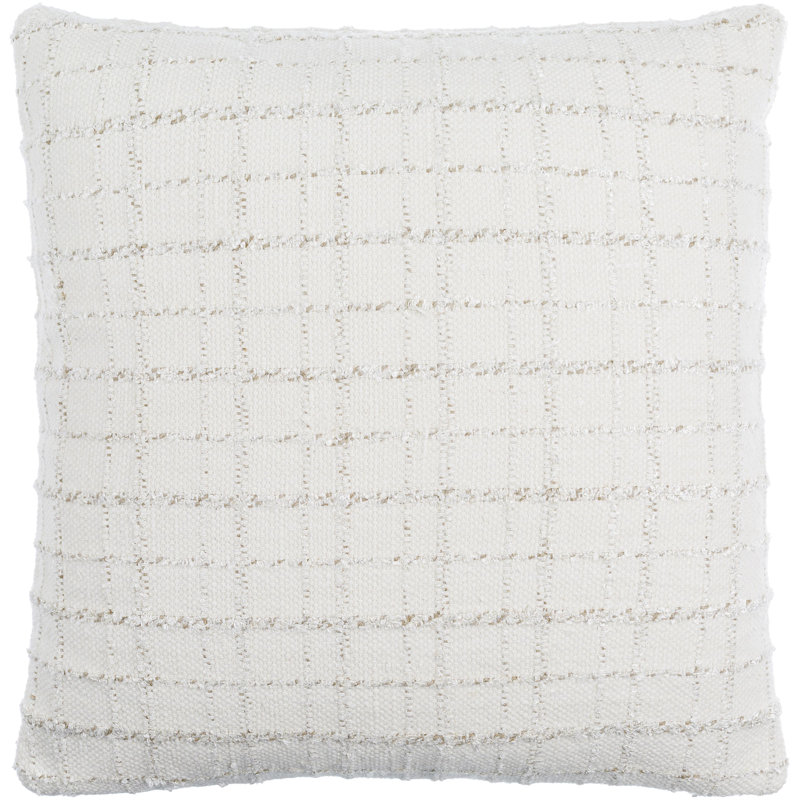 Greenville Cotton Throw Square Pillow, Down, 20" x 20"