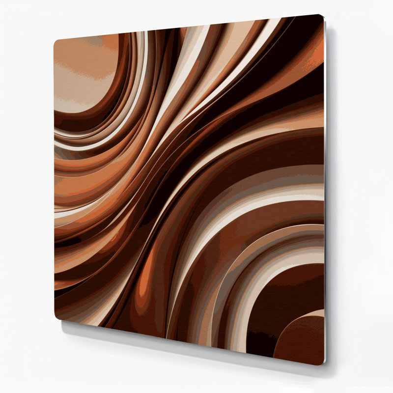 Gradient Abstract 54 Brown Metal Wall Art, 8" H x 8" W