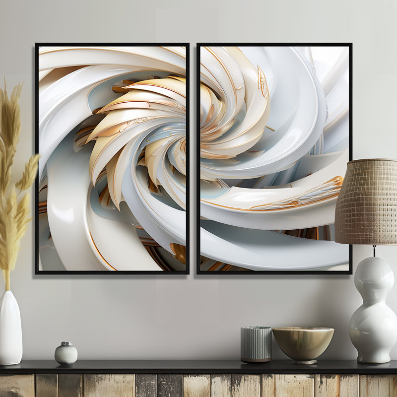 Mariann - Reproduction d'art moderne sur toile dorée, H 36 po x l 48 po, Impression encadrée flottante, Noir