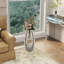 Grand vase de plancher en forme de U avec miroir en verre trempé transparent diamant écrasé, vase décoratif moderne pour salon, entrée, couloir, hôtel