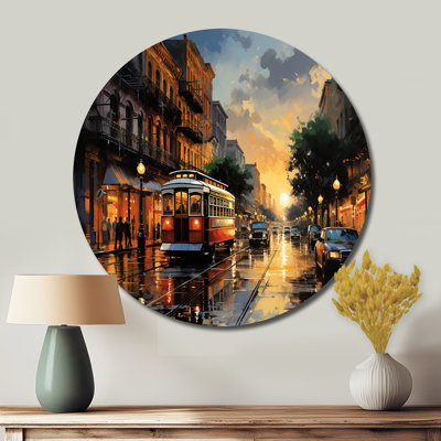 Giglio - Cityscapes Round Metal Art
