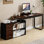 Bureau d'ordinateur en L réversible de 55 pouces avec 3 tiroirs, bureau d'angle avec tablettes de rangement et support pour écran amovible