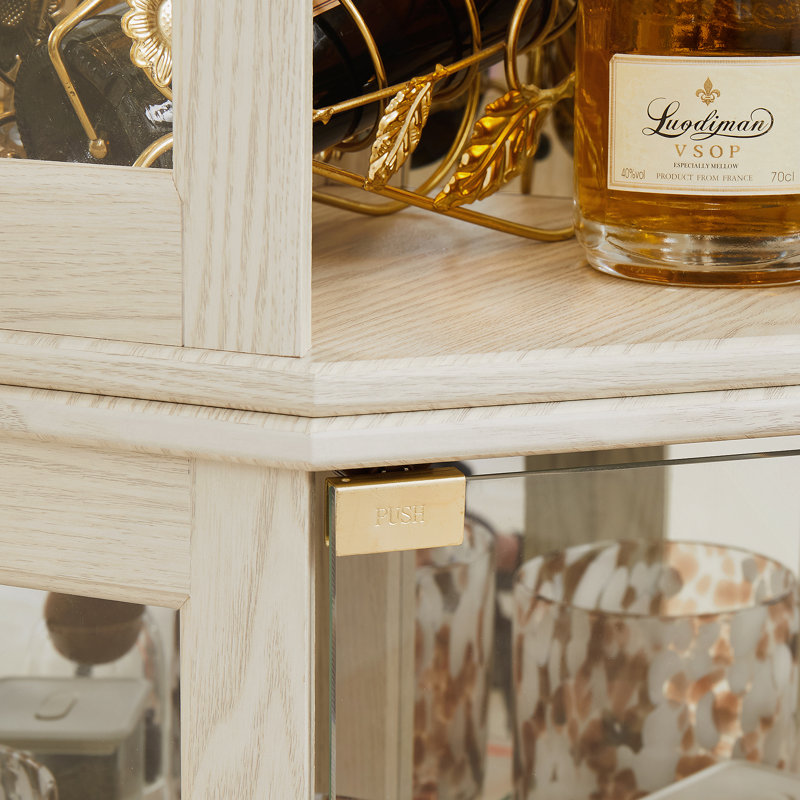 Vitrine de coin lumineuse pour le salon, idéale pour exposer des objets de collection antiques, des bouteilles de vin et des verres à bar avec tablettes réglables