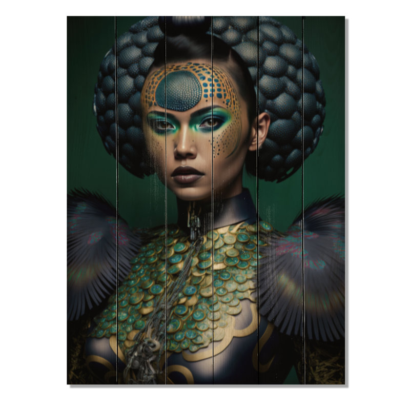 Portrait de mode Neimantas Avant Garde I sur bois, H 40 po x l 30 po x P 0,78 po