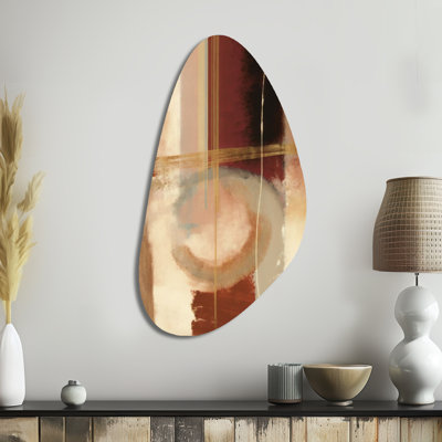 Chocolate Brown Elementary VI - Abstract Fall Shape Assymterical Metal Wall Art