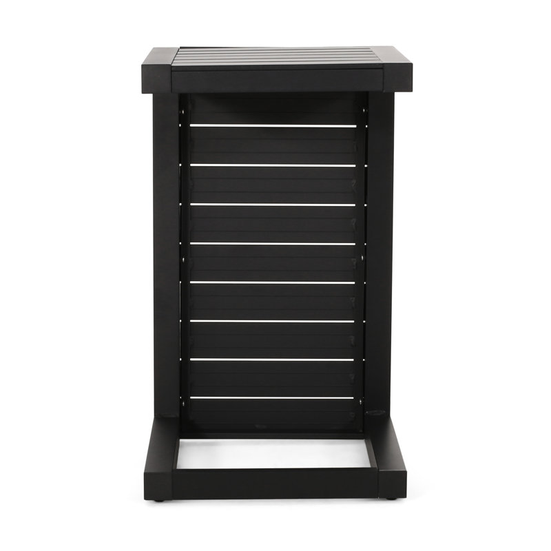 Table d'appoint en aluminium noir mat pour les loisirs de patio