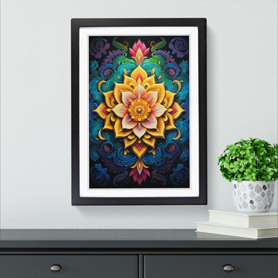 XYZ-FRM-V1223-4481 Mandala Tachisme No.2 - Single Picture Frame Print on Wood