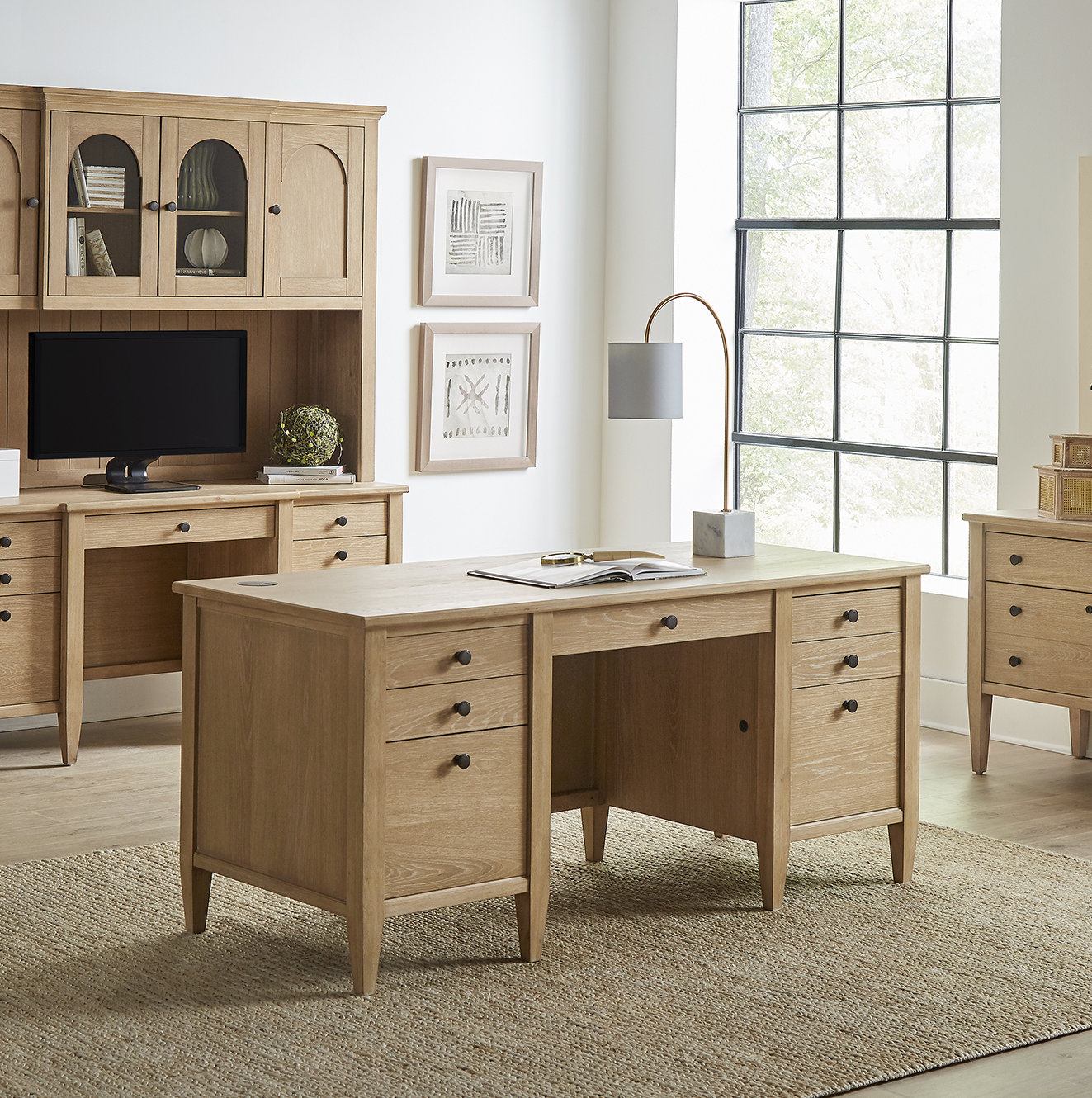 Gayle 66 " Oak Executive Desk