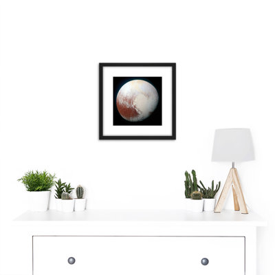 Space NASA LORRI Dwarf Planet Pluto Enhanced Photo 1 Piece Single Picture Frame Wall Art
