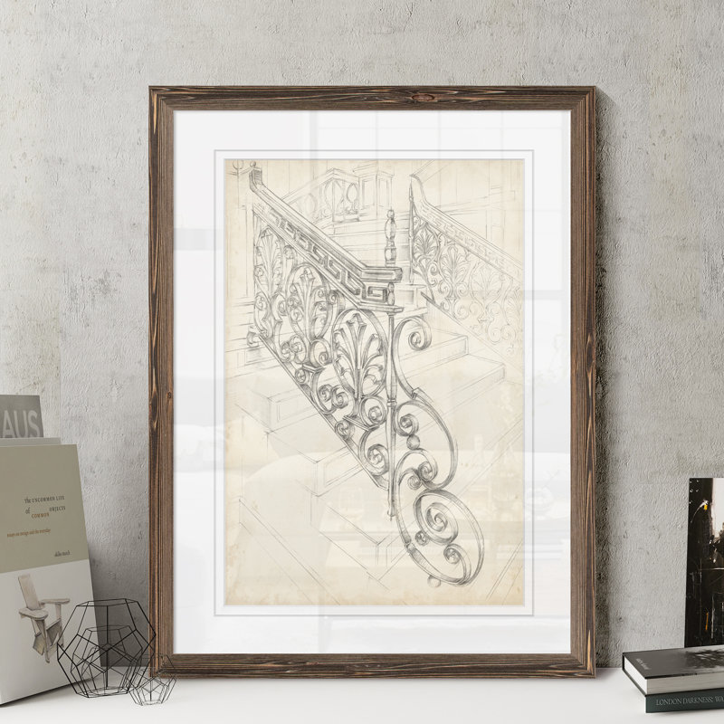 « iron railing design i » par paul cezanne-photo-cadre, reproduction d’art, H 22 po x l 30 po x P 1 po