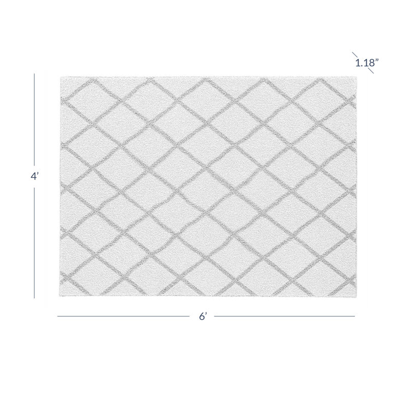 Polimice Geometric Indoor Rug, Rectangle 4' x 6'