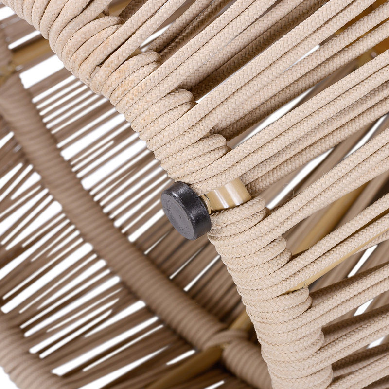 Table d'appoint en bois d'acacia avec base en corde, Beige