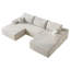 Canapé modulaire 107 po avec 1 repose-pieds Cloud, fauteuils rembourrés minimalistes modernes, canapé confortable en forme de U pour le salon, canapé d'angle à siège profond, aucun assemblage requis (tissu en velours côtelé moelleux), blanc