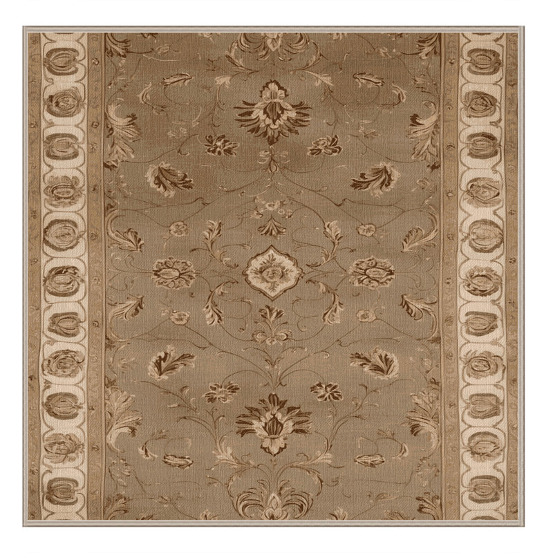 Tapis beige français lavable à la machine, Carré 4 pi