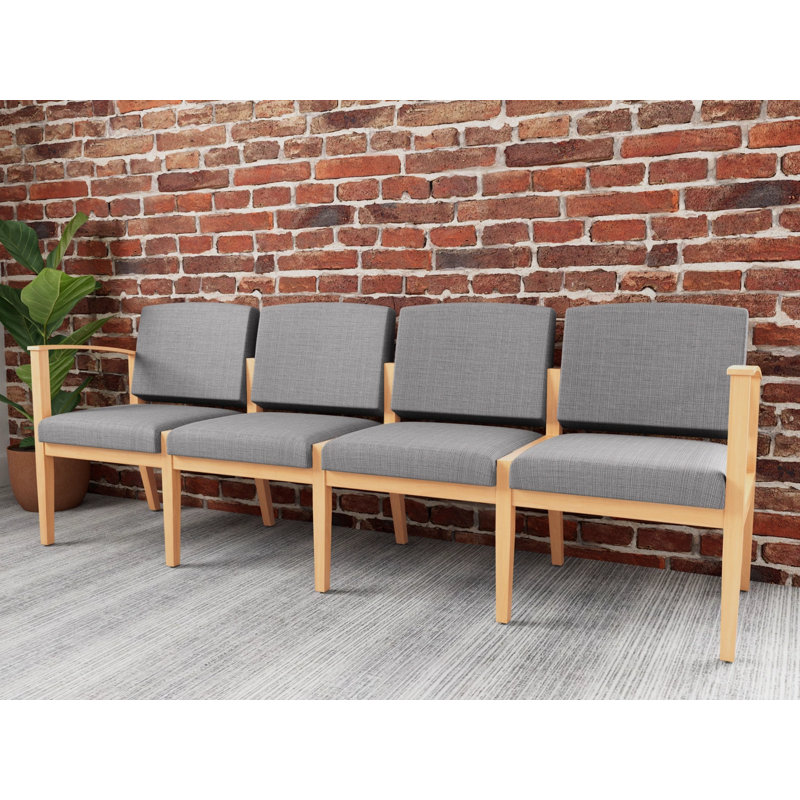 Table de bout en bois Amherst, Naturel, Gris chambray