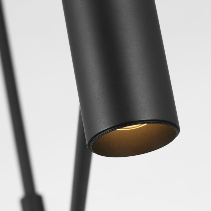 Sean Lavin Ponte 4-light Large Linear Chandelier in Nightshade Black with Nightshade Black shades, Black