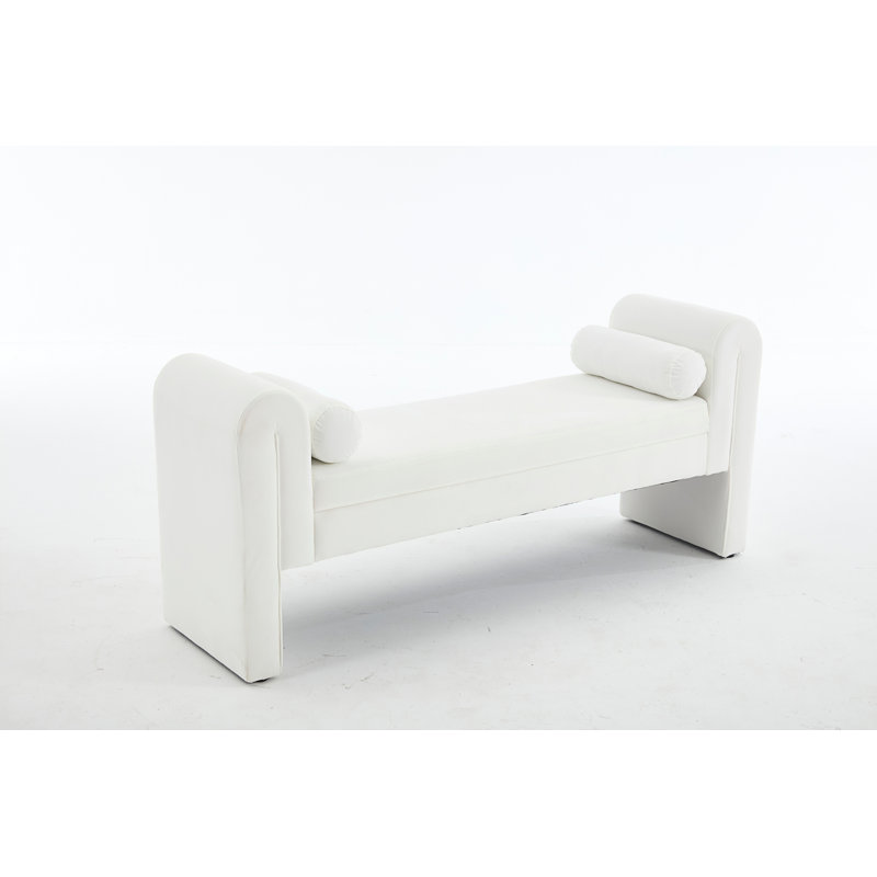 Banc de rangement spacieux avec fabrication durable, Blanc