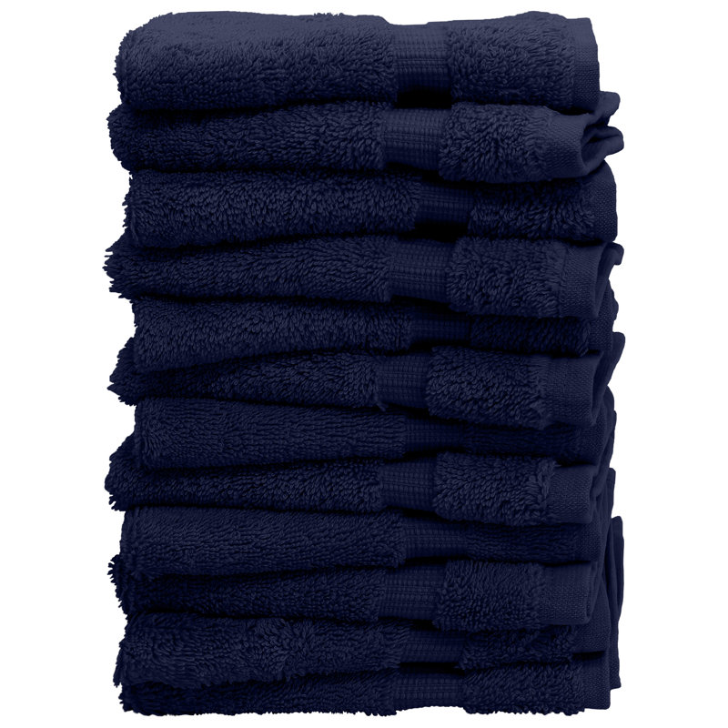 100% Cotton Washcloth Towel Set, Navy