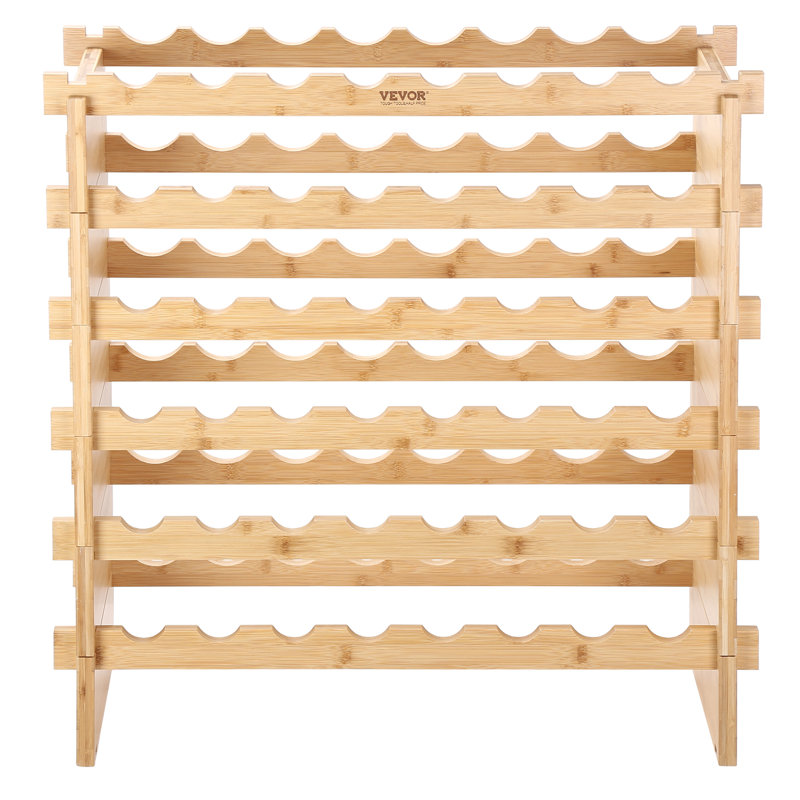 Natural Bamboo 48-Bottle Stackable 6-Tier Wine Rack