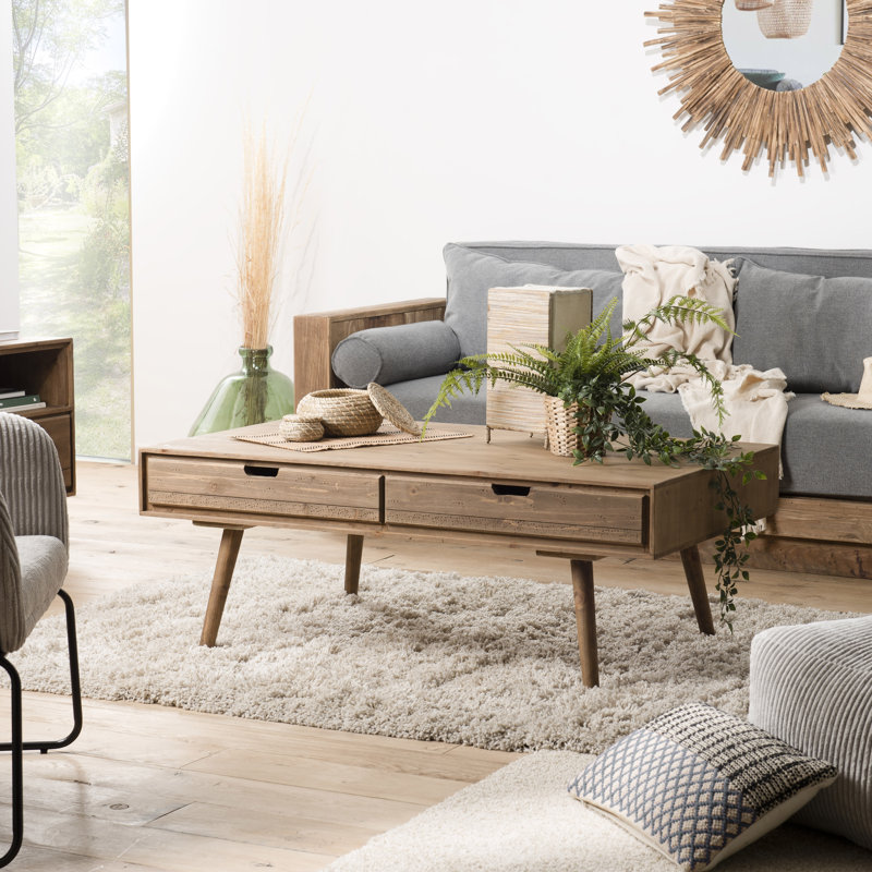 Stuttgart Solid Wood Four Leg Coffee Table with Storage