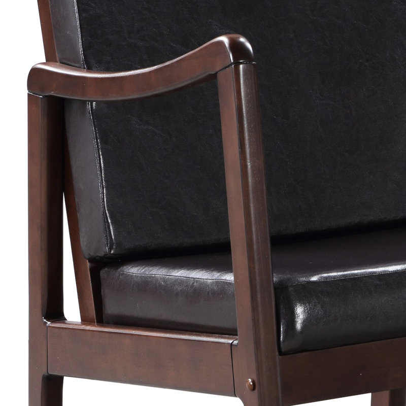 Chaise berçante en cuir synthétique brun foncé - Accents pour un look élégant avec cadre confortable