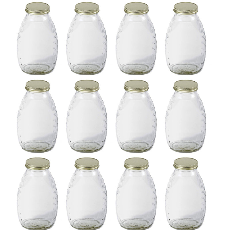 Petit pot à miel en verre avec couvercle hermétique Little Giant, H 14 po x l 7 po x P 6 po