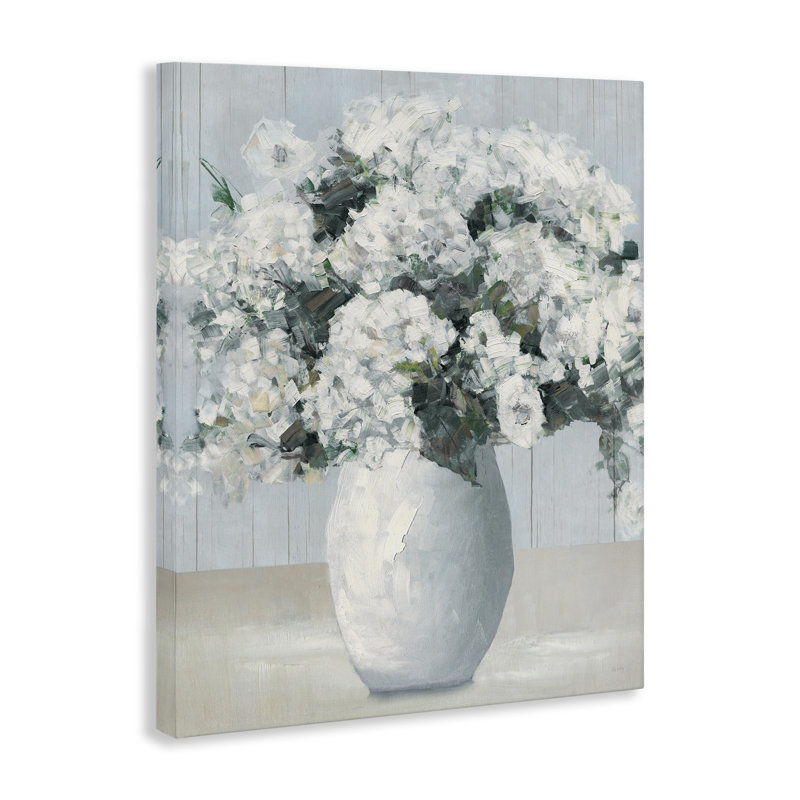 Toile de vase Timeless White Flower, design par Sally Swatland, H 20 po x l 16 po