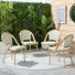 Ensemble de 4 chaises de salle à manger d'extérieur Altesa French Bistro tissées pour la cuisine et le patio
