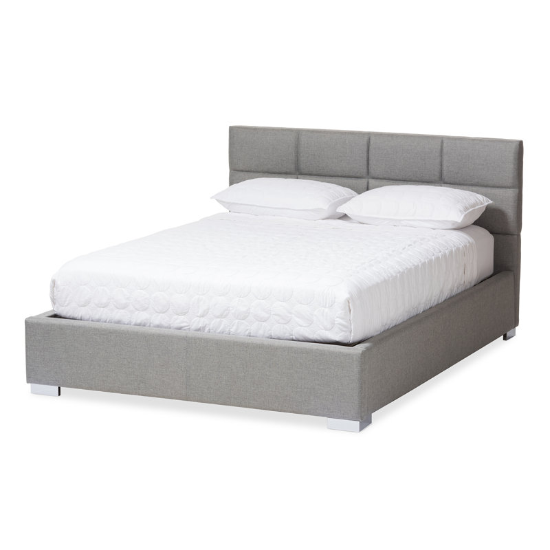 Avelar Bossley Upholstered, Queen Platform Bed, White 34.13'' H X 62'' W X 83.85'' L, White, Queen