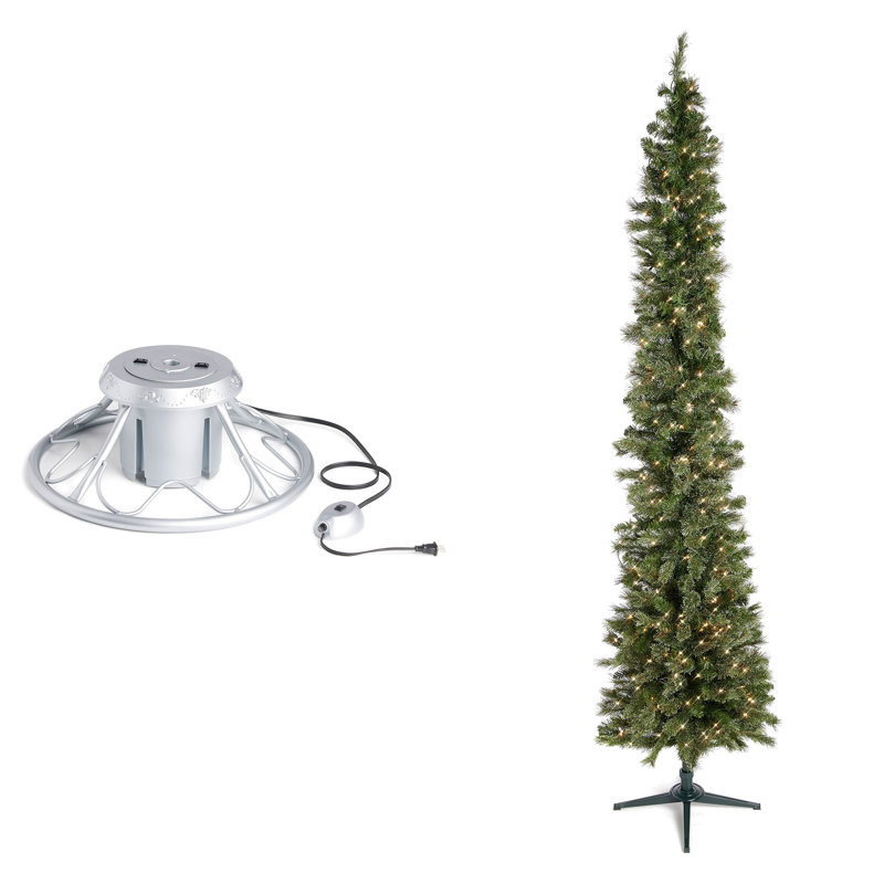 Latitude Run® Rotating Tree Stand Base w/Stanley Skinny Pencil Christmas Tree