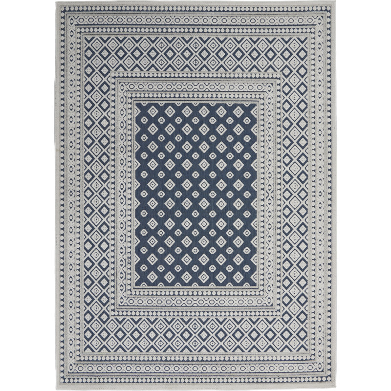 Tapis bleu moderne Romelia, Rectangle 5 pi 3 po x 7 pi 3 po