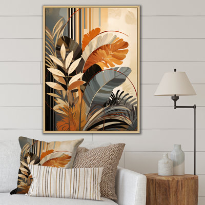 Funky Foliage In Terracotta Tones - Abstract Botanicals Wall Art